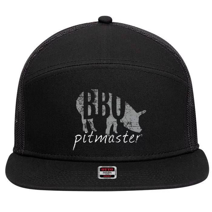 Bbq Pitmaster  Pig Grilling Grill 7 Panel Mesh Trucker Snapback Hat