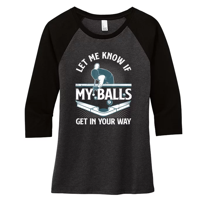 Billiard Pool Player Gift Women's Tri-Blend 3/4-Sleeve Raglan Shirt