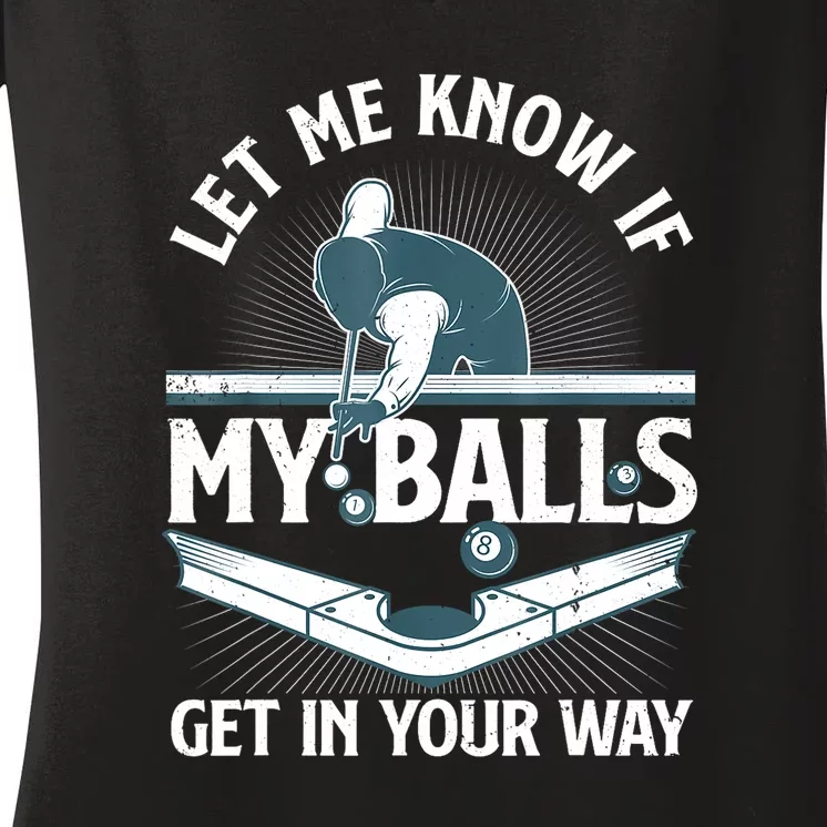 Billiard Pool Player Gift Women's V-Neck T-Shirt