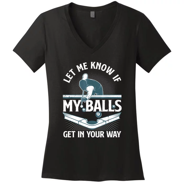 Billiard Pool Player Gift Women's V-Neck T-Shirt