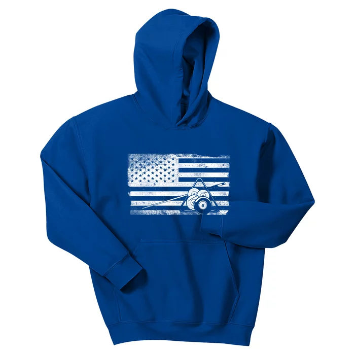 Billiards Pool Player Ball American Flag Vintage Cool Gift Kids Hoodie