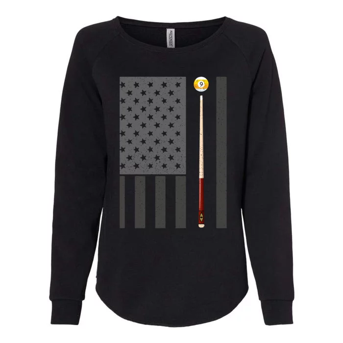 Billiards Pool Player Table Usa Us American Flag Gift Womens California Wash Sweatshirt