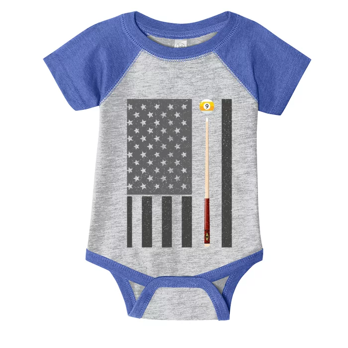 Billiards Pool Player Table Usa Us American Flag Gift Infant Baby Jersey Bodysuit