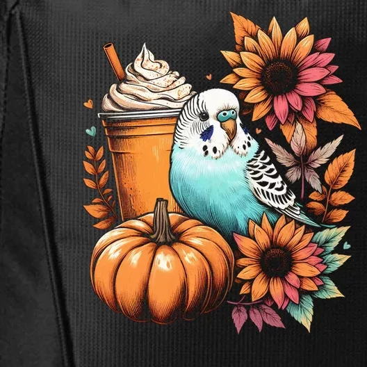 Budgie Parakeet Pumpkin Spice Latte Lovers Budgerigar Autumn City Backpack