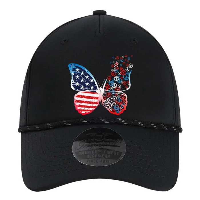 Butterfly Patriotic Peace Signs 4th of July US Flag Performance The Dyno Cap