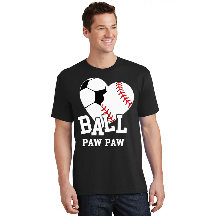 Ball Paw Paw Heart Funny Baseball player T-Shirt