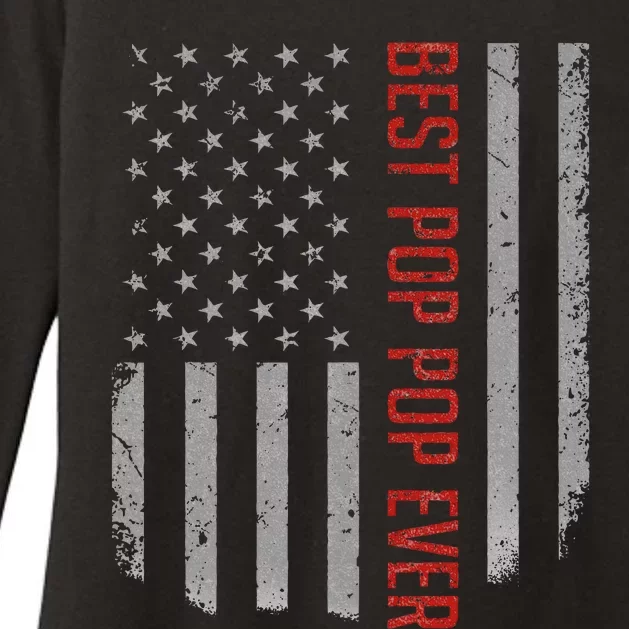 Best Pop Pop Ever American Flag Gifts For Fathers Day Womens CVC Long Sleeve Shirt