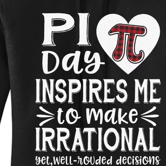 buffalo plaid pi symbol pi day inspires me math lover s Women's Pullover Hoodie