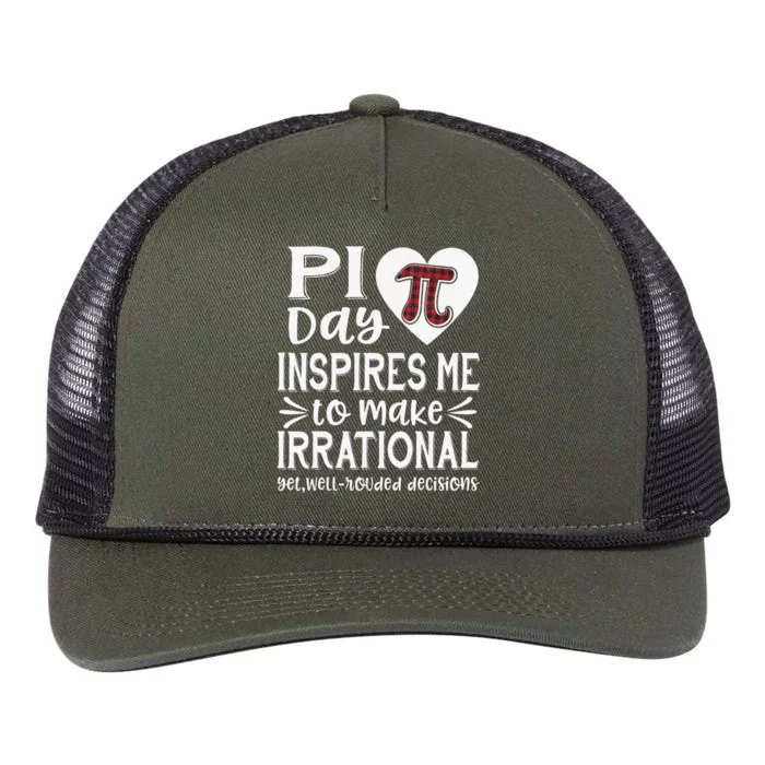 buffalo plaid pi symbol pi day inspires me math lover s Retro Rope Trucker Hat Cap