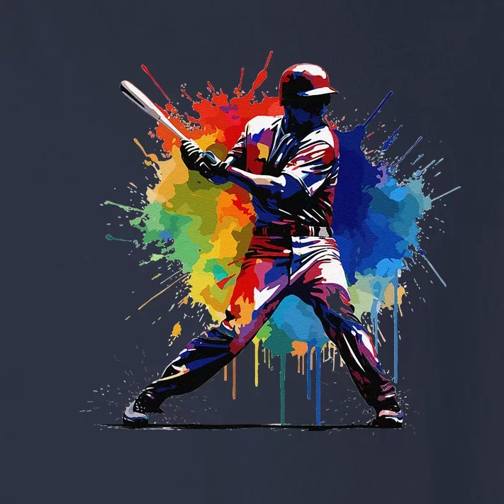 Baseball Player Paint Splash Toddler Long Sleeve Shirt