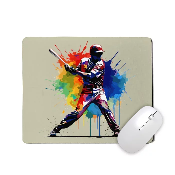 Baseball Player Paint Splash Mousepad