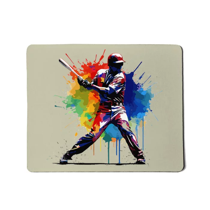 Baseball Player Paint Splash Mousepad