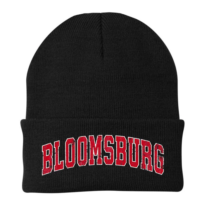 Bloomsburg Pennsylvania PA Vintage Sports Design Red Design Knit Cap Winter Beanie