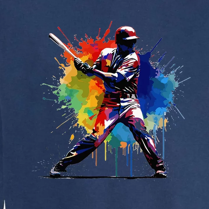 Baseball Player Paint Splash Garment-Dyed Sweatshirt