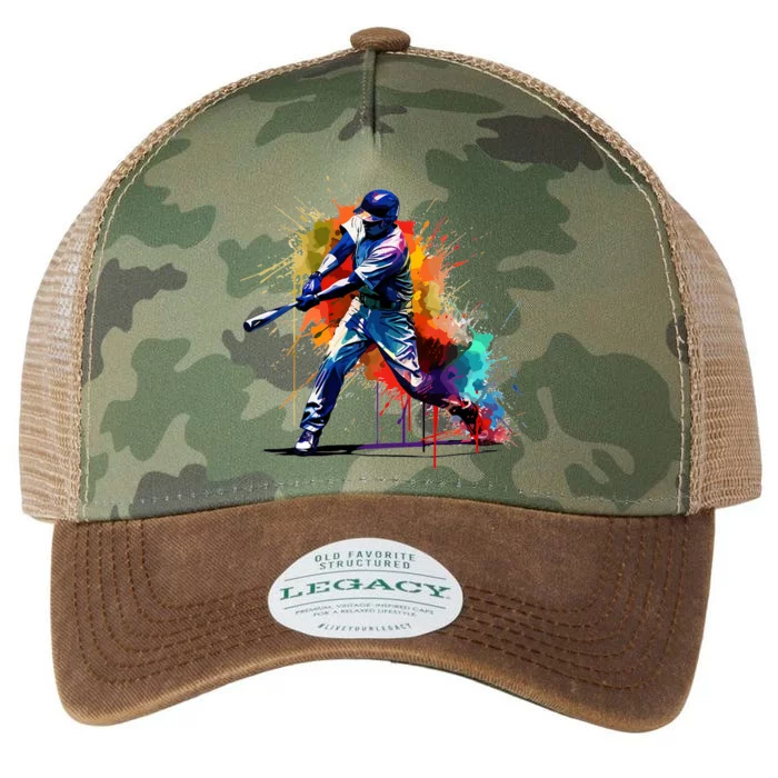 Baseball Player Paint Splash Legacy Tie Dye Trucker Hat