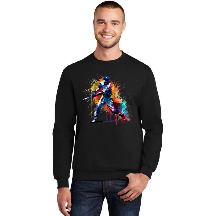 Baseball Player Paint Splash Sweatshirt