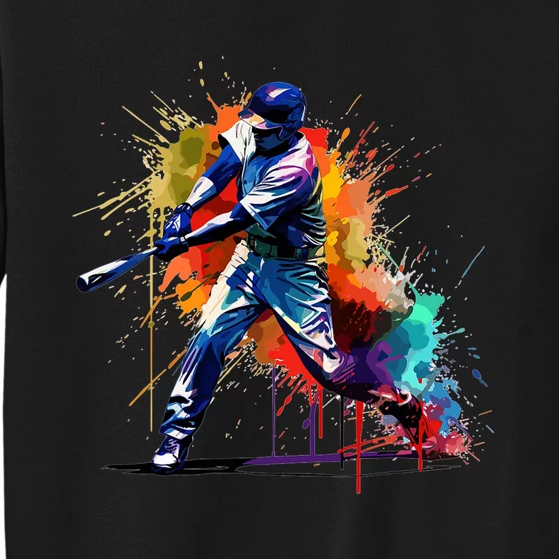 Baseball Player Paint Splash Sweatshirt