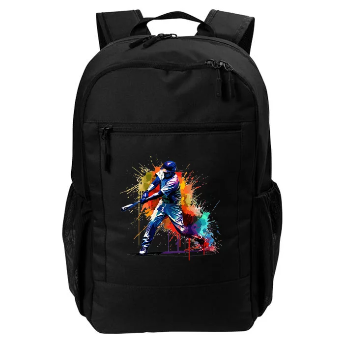 Baseball Player Paint Splash Daily Commute Backpack