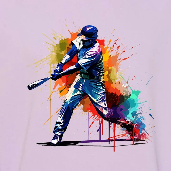 Baseball Player Paint Splash Garment-Dyed Sweatshirt