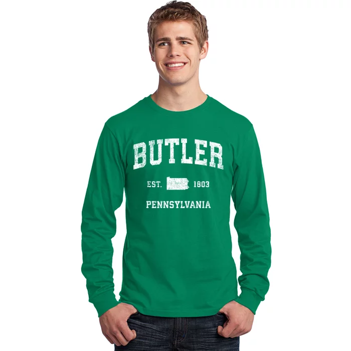 Butler Pennsylvania Pa Vintage Sports Long Sleeve Shirt