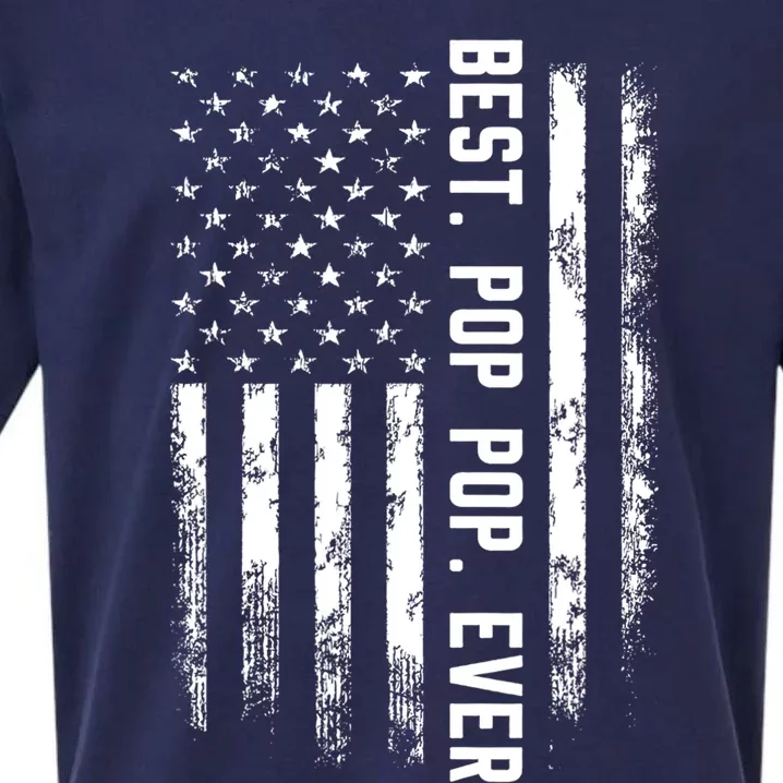 Best Pop Pop Ever American Flag Gift For Men Father's Day Sueded Cloud Jersey T-Shirt