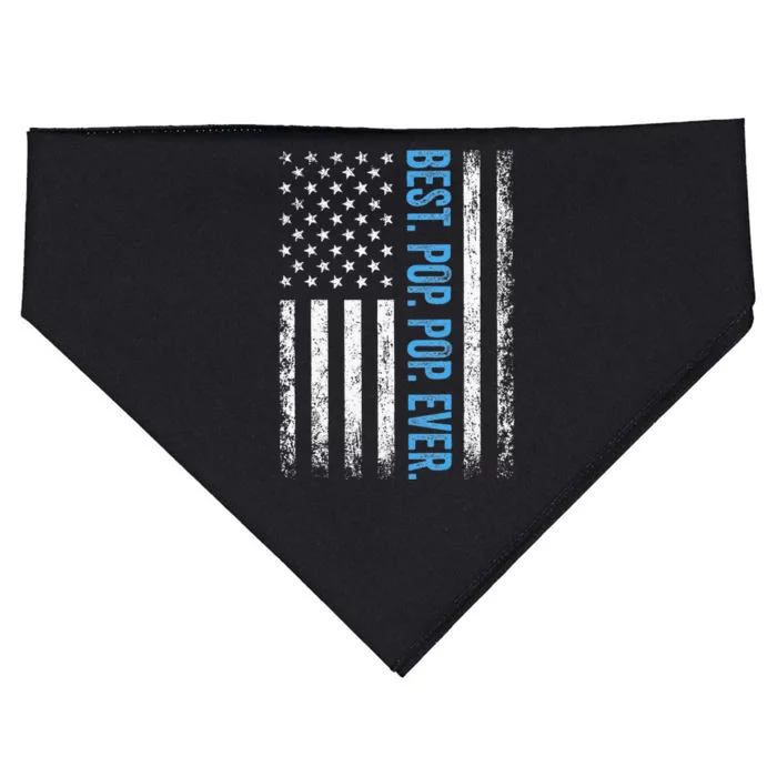 Best Pop Pop Ever American Flag Fathers Day USA-Made Doggie Bandana