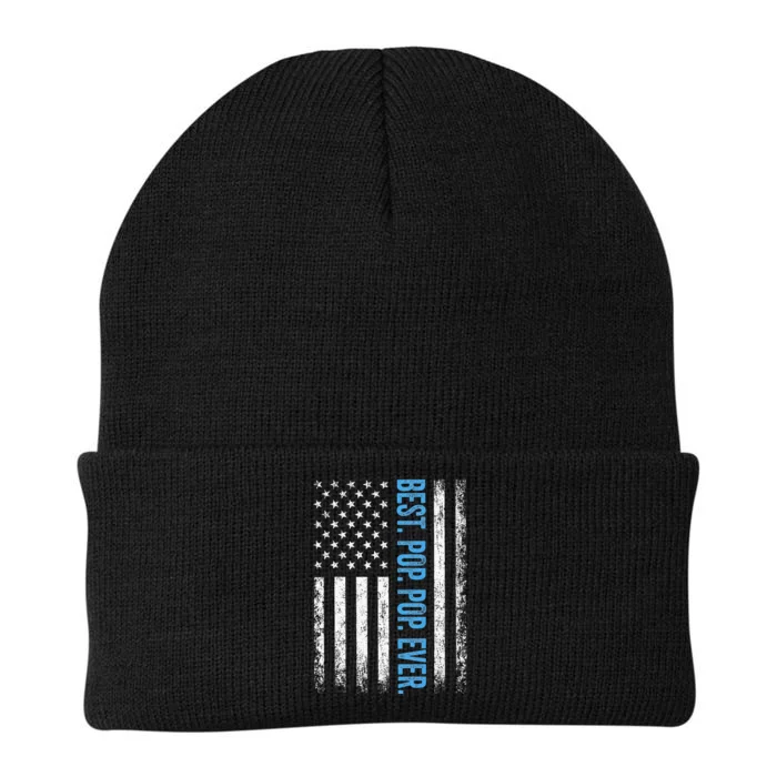 Best Pop Pop Ever American Flag Fathers Day Knit Cap Winter Beanie