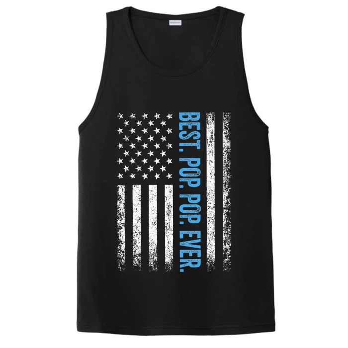 Best Pop Pop Ever American Flag Fathers Day Performance Tank