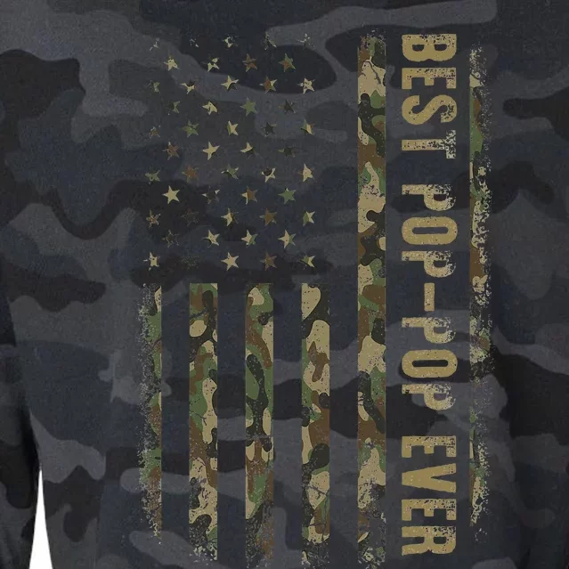 Best Pop Pop Ever Camouflage American Flag FatherS Day Cropped Pullover Crew