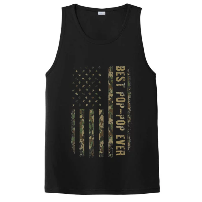 Best Pop Pop Ever Camouflage American Flag FatherS Day Performance Tank