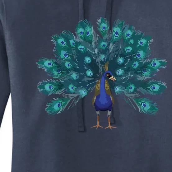 Blue Peacock Print Teal Feathers Bird Lover Men Women Gifts Women's Pullover Hoodie