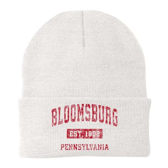 Bloomsburg Pennsylvania PA Vintage Sports Design Red Design Knit Cap Winter Beanie