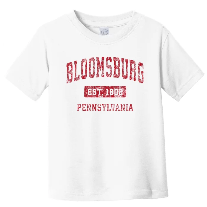 Bloomsburg Pennsylvania PA Vintage Sports Design Red Design Toddler T-Shirt