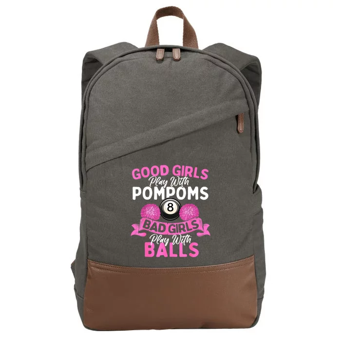 Balls Pool Player Lover Good Girl Play With Billiards Gift Ideas Cotton Canvas Backpack