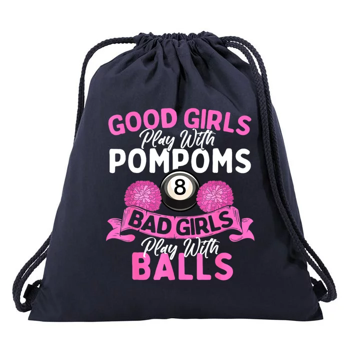 Balls Pool Player Lover Good Girl Play With Billiards Gift Ideas Drawstring Bag