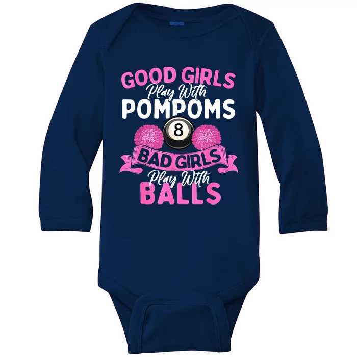 Balls Pool Player Lover Good Girl Play With Billiards Gift Ideas Baby Long Sleeve Bodysuit