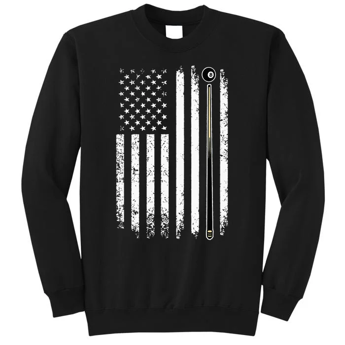 Billiards Pool Player Table Usa Us Vintage American Flag Sweatshirt