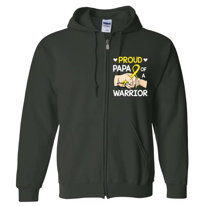 Bump Proud Papa Of A Warrior Childhood Cancer Awareness Full Zip Hoodie