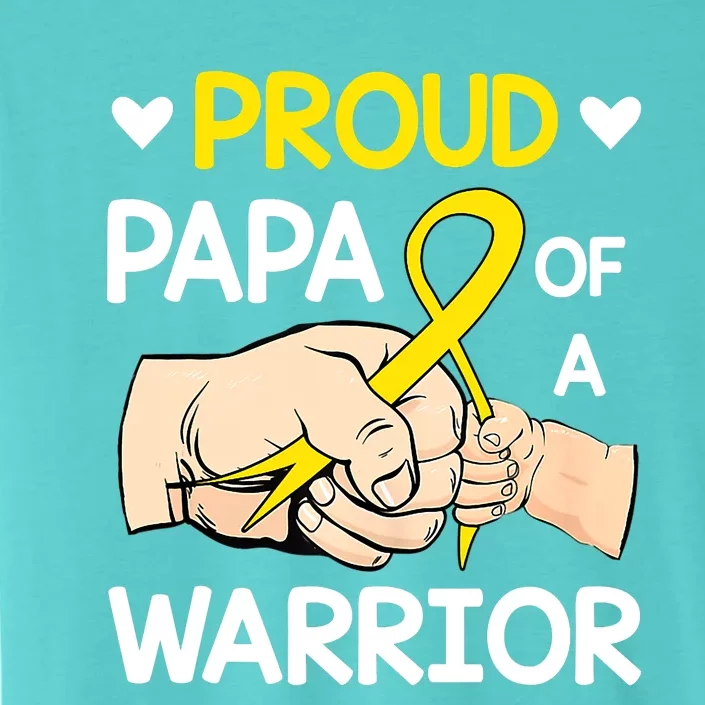 Bump Proud Papa Of A Warrior Childhood Cancer Awareness ChromaSoft Performance T-Shirt