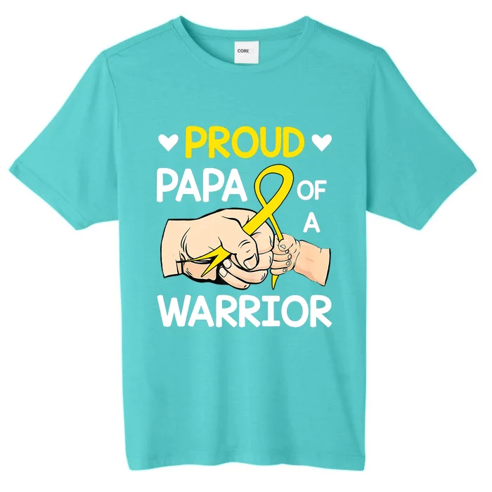 Bump Proud Papa Of A Warrior Childhood Cancer Awareness ChromaSoft Performance T-Shirt