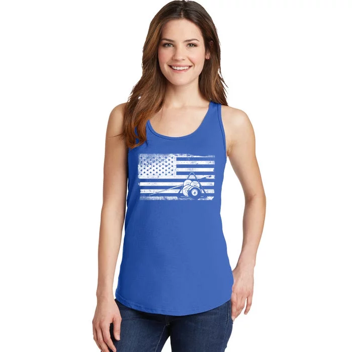 Billiards Pool Player Ball American Flag Vintage Gift Ladies Essential Tank