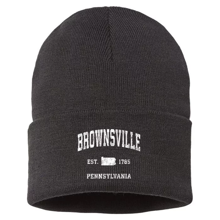 Brownsville Pennsylvania Pa Vintage Athletic Sports Sustainable Knit Beanie