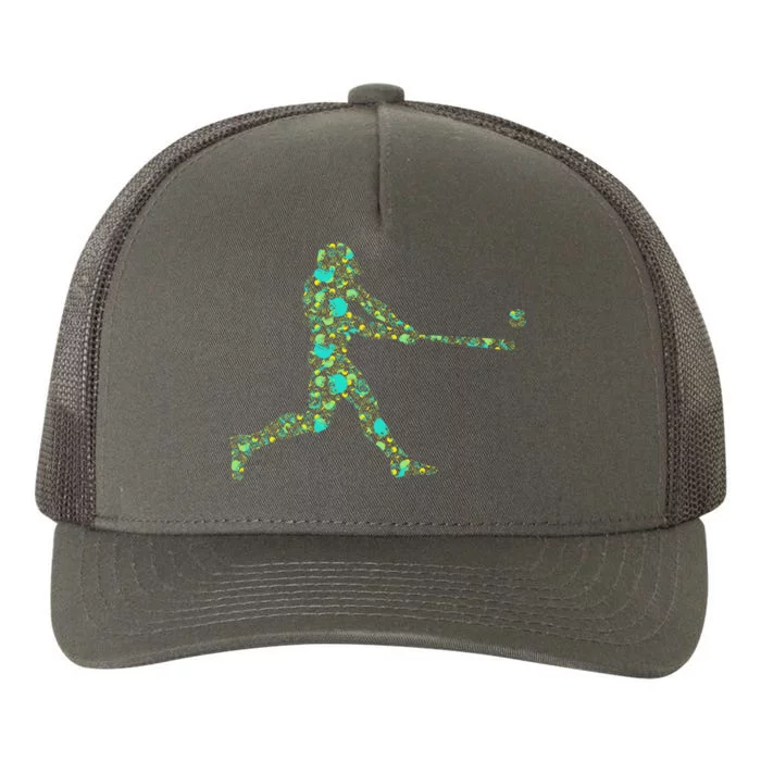 Baseball Player Pattern Yupoong Adult 5-Panel Trucker Hat