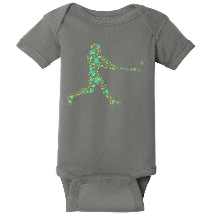 Baseball Player Pattern Baby Bodysuit