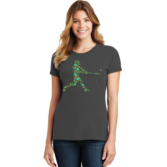 Baseball Player Pattern Women's T-Shirt