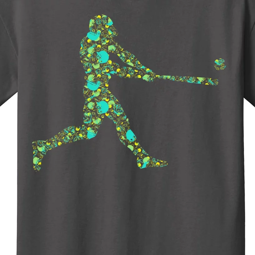 Baseball Player Pattern Kids T-Shirt