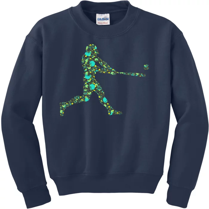 Baseball Player Pattern Kids Sweatshirt