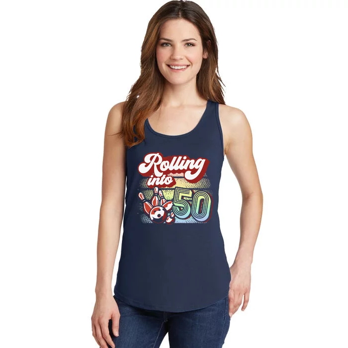 Bowling Party Rolling Into 50 Bowling Birthday Ladies Essential Tank