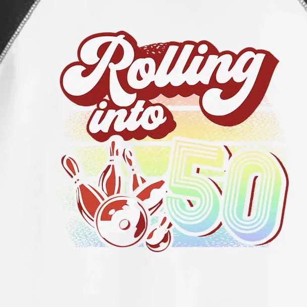 Bowling Party Rolling Into 50 Bowling Birthday Toddler Fine Jersey T-Shirt