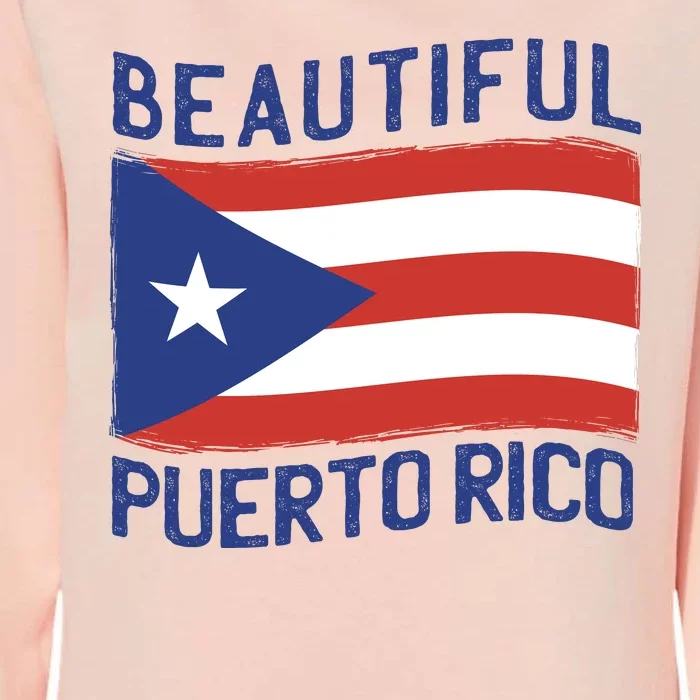 Beautiful Puerto Rico Flag Womens California Wash Sweatshirt